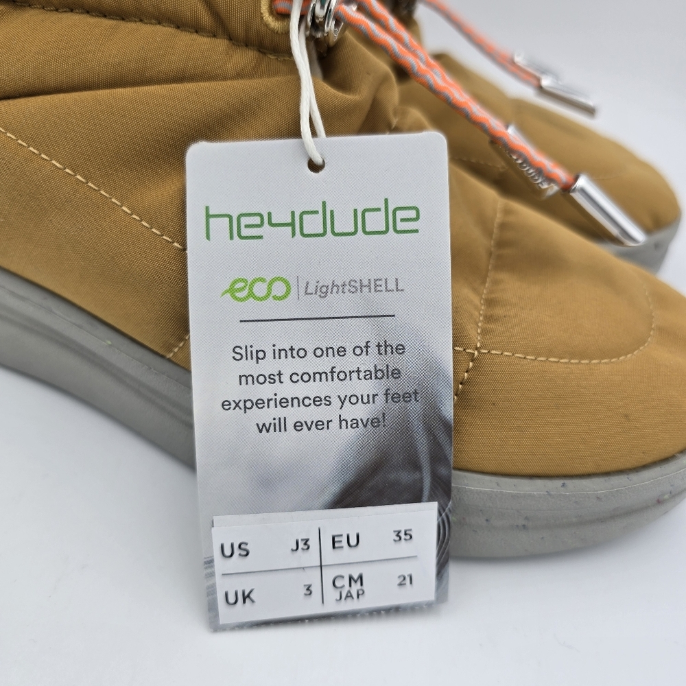 NWT Hey Dude Margot Eco Youth Boots, Mustard, Size 3 (Little Girl) - Picture 3 of 16